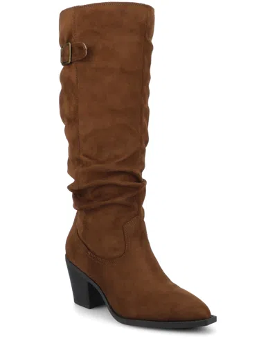 JOURNEE COLLECTION WOMEN'S KALEAH POINTED TOE SLOUCHY BOOTS