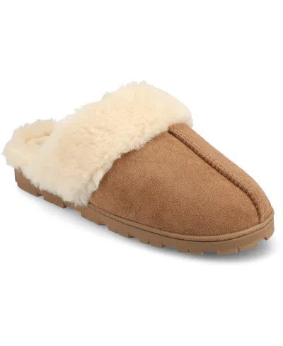 Journee Collection Women's Kalli Round Toe Slippers In Tan