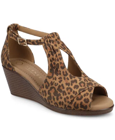 Journee Collection Womens Wedge Sandals In Brown