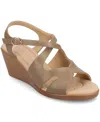 Journee Collection Women's Kedzie2 Strappy Wedge Sandals In Taupe
