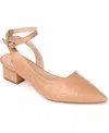 Journee Collection Keefa Croc Embossed Pointed Toe Pump In Tan