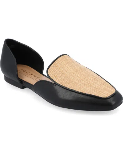 Journee Collection Women's Kennza Tru Comfort Cut Out Slip On Loafers In Black