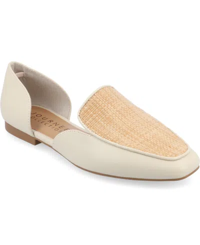 Journee Collection Women's Kennza Tru Comfort Cut Out Slip On Loafers In Off White