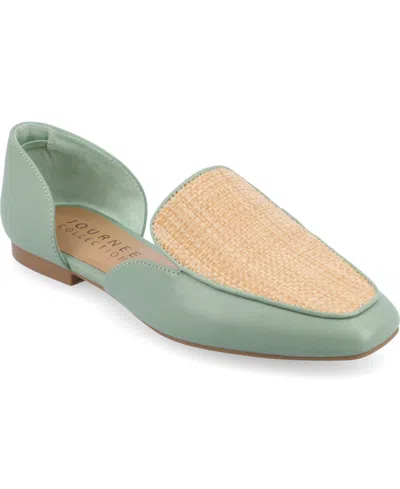 Journee Collection Women's Kennza Tru Comfort Cut Out Slip On Loafers In Sage