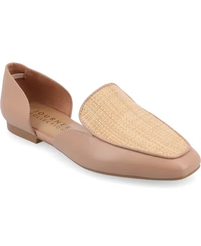 Journee Collection Women's Kennza Tru Comfort Cut Out Slip On Loafers In Tan