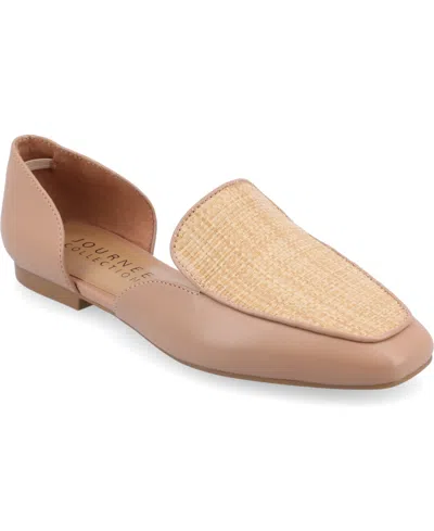 Journee Collection Women's Kennza Cut Out Slip On Loafers In Tan