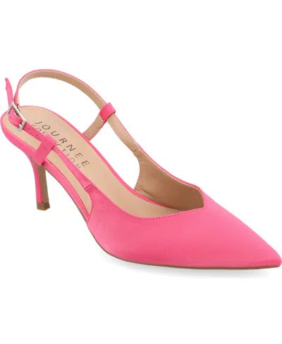 JOURNEE COLLECTION WOMEN'S KNIGHTLY SATIN SLINGBACK PUMPS