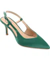 Journee Collection Knightly Pointed Toe Slingback Pump In Green