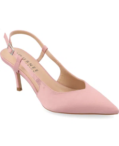 JOURNEE COLLECTION WOMEN'S KNIGHTLY SATIN SLINGBACK PUMPS
