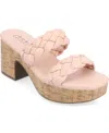 Journee Collection Tru Comfort Kyaa Vegan Leather Platform Sandal In Blush