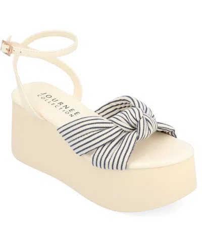 Journee Collection Women's Lailee Platform Sandals In Navy