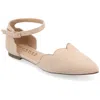 Journee Collection Womens Lana Buckle Pointed Toe Ballet Flats In Brown