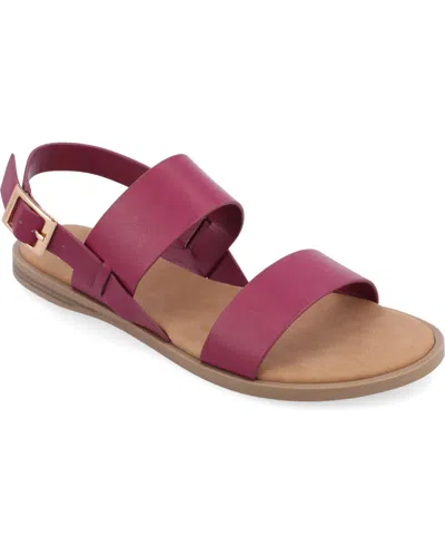 Journee Collection Journee Women's Wide Width Lavine Sandals In Raspberry