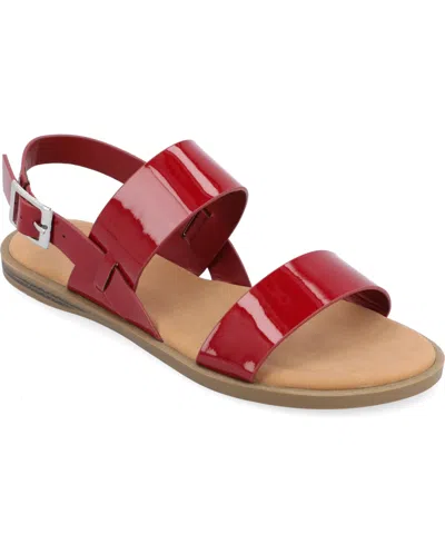 JOURNEE COLLECTION WOMEN'S LAVINE DOUBLE STRAP FLAT SANDALS