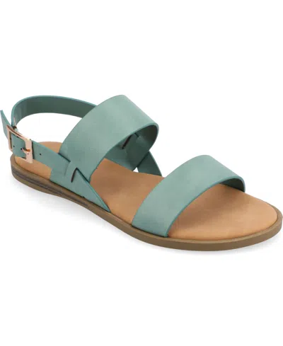 JOURNEE COLLECTION WOMEN'S LAVINE DOUBLE STRAP FLAT SANDALS