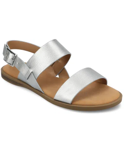 JOURNEE COLLECTION WOMEN'S LAVINE DOUBLE STRAP FLAT SANDALS