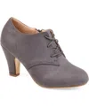 Journee Collection Womens Leona Inside Zip Block Heel Booties In Gray