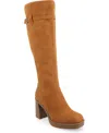Journee Collection Collection Women's Tru Comfort Foam Letice Wide Width Wide Calf Boots In Cognac