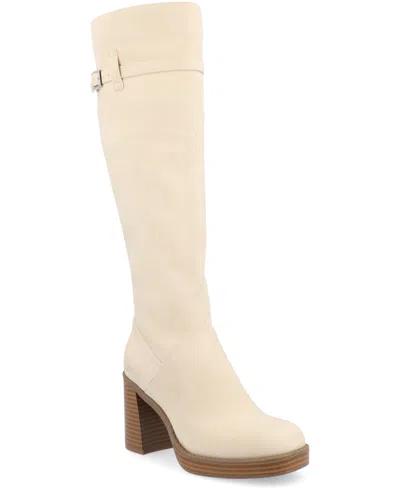 JOURNEE COLLECTION WOMEN'S LETICE WIDE WIDTH WIDE CALF SQUARE TOE PLATFORM KNEE HIGH BOOTS