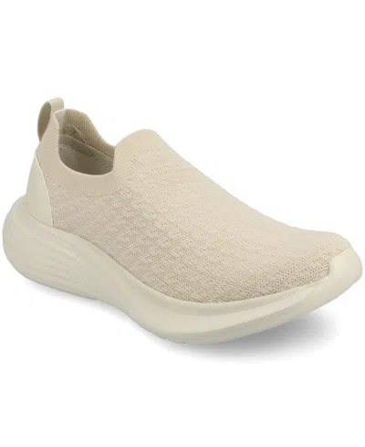 Journee Collection Women's Linnea Casual Slip-on Sneakers In Bone