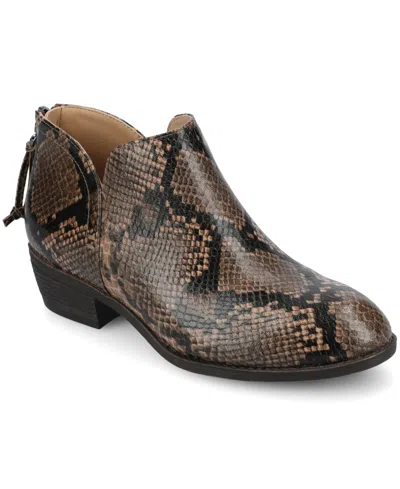 Journee Collection Women's Livvy Side Split Ankle Booties In Animal Print