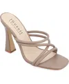 Journee Collection Womens Louisse Heeled Sandals In Taupe