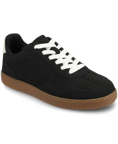 Journee Collection Women's Lummie Casual Lace-up Sneakers In Black