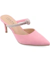 Journee Collection Women's Lunna Wide Width Mules Mid Stiletto Pointed Toe Pumps In Pink