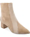 Journee Collection Women's Lusinda Color Block Pointed Toe Booties In Taupe