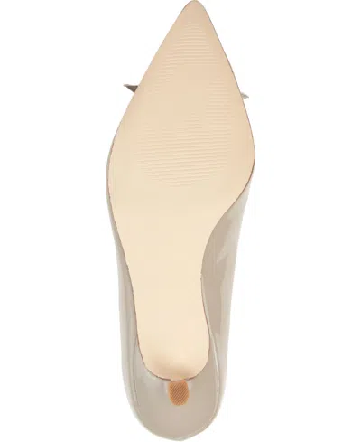 Journee Collection Women's Lutana Pointed Toe Kitten Heel Pumps In Neutral