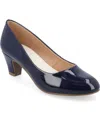 Journee Collection Luu Round Toe Pump In Navy Patent