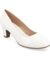 Journee Collection Luu Round Toe Pump In White Patent