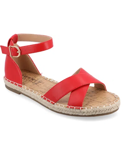 Journee Collection Women's Lyddia Espadrille Flat Sandals In Red