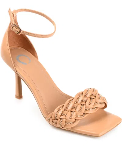 JOURNEE COLLECTION WOMEN'S MABELLA BRAIDED CHAIN SANDALS