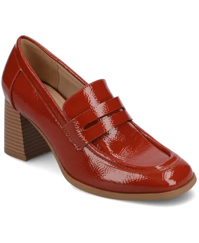 Journee Collection Women's Malleah Heeled Loafers In Red