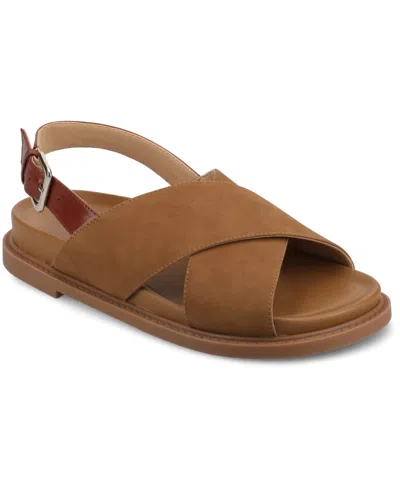 JOURNEE COLLECTION WOMEN'S MARINNA ROUND TOE FLAT SANDALS