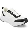 Journee Collection Women's Marshel Lace Up Jogger Sneakers In White,black
