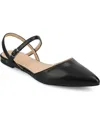 Journee Collection Women's Martine Strappy Pointed Toe Flats In Black