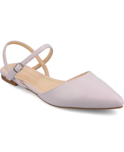 JOURNEE COLLECTION WOMEN'S MARTINE STRAPPY POINTED TOE FLATS