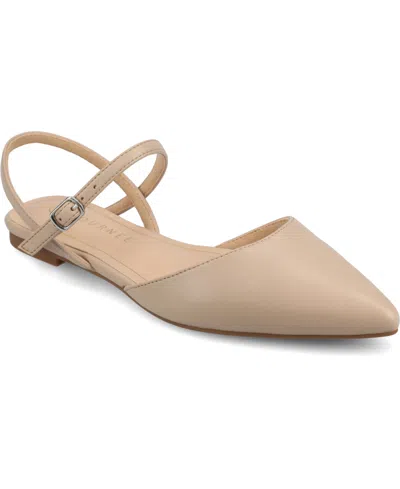 Journee Collection Martine Slingback Flat In Wheat