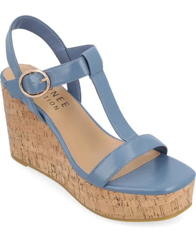 JOURNEE COLLECTION WOMEN'S MATILDAA PLATFORM WEDGE SANDALS