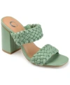 Journee Collection Journee Melissa Woven Strap Block Heel Slide Sandal In Green