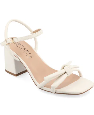 JOURNEE COLLECTION WOMEN'S MERYL BOW BLOCK HEEL DRESS SANDALS