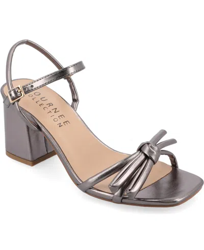 JOURNEE COLLECTION WOMEN'S MERYL BOW BLOCK HEEL DRESS SANDALS