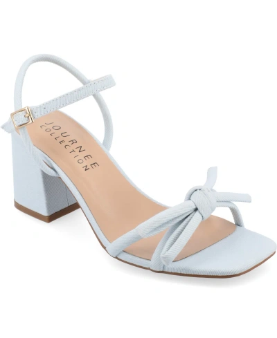 Journee Collection Meryl Block Heel Sandal In Light Denim