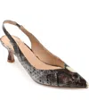 Journee Collection Mikoa Snake Embossed Slingback Pump In Brown Snake