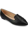 Shop Journee Collection Women's Mindee Pointed Toe Flats In Black Polyurethane