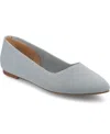 Journee Collection Women's Minnah Knit Pointed Toe Dress Flats In Blue