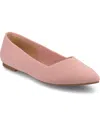 Journee Collection Women's Minnah Knit Pointed Toe Dress Flats In Pink