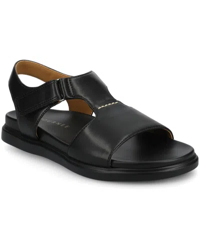 Journee Collection Women's Mira Footbed Flat Sandals In Black